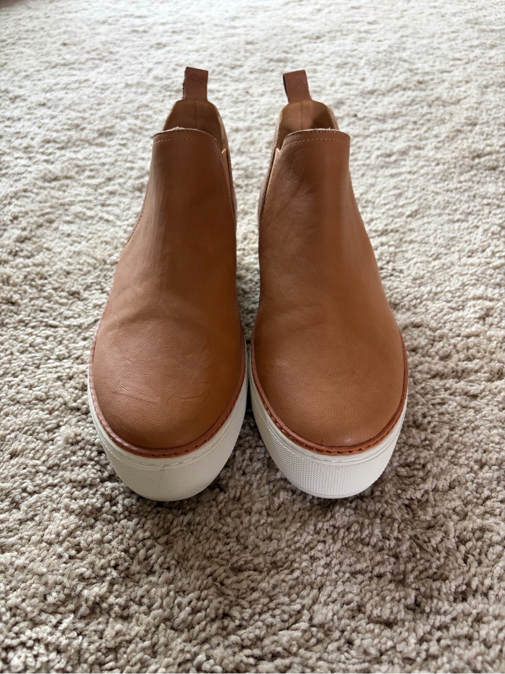 J Slides Women’s Slip-On Platform Sneakers in Tan